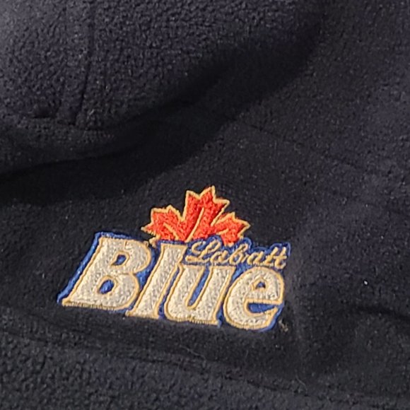 Labatt Blue Beanie Hat Cap Blue Fleece Beer College Winter Toboggan Hockey Frat - Picture 2 of 7